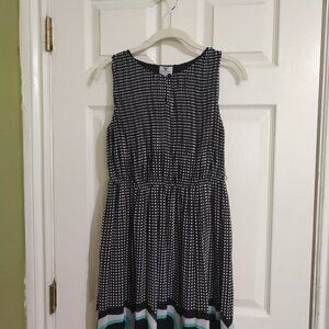 Worthington Petite Black, White, and Blue Dress